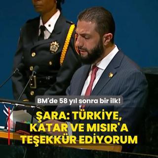 BM'de 58 yl sonra bir ilk!  Suriye Cumhurbakan ara:  Trkiye, Katar ve Msr'a teekkr ediyorum