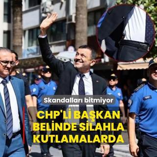Skandallar bitmiyor! CHP'li belediye bakan belinde silahla kutlamalarda