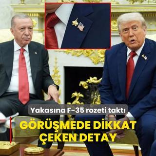 Erdoan-Trump grmesinde dikkat eken detay... Yakasna F-35 rozeti takt