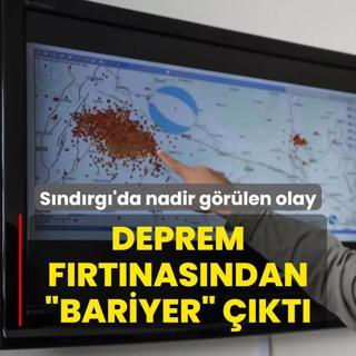 Nadir grlen olay! Sndrg'daki deprem frtnasndan bariyer kt