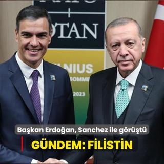 Bakan Erdoan, spanya Babakan Sanchez ile grt! Gndem: Filistin