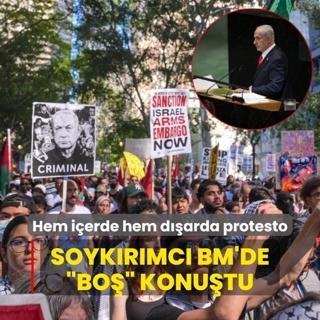 Soykrmc BM'de bo' konutu! eride diplomatlar darda ABD halk protesto etti