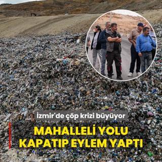 zmir'de p krizi byyor: Mahalleli yolu kapatp eylem yapt