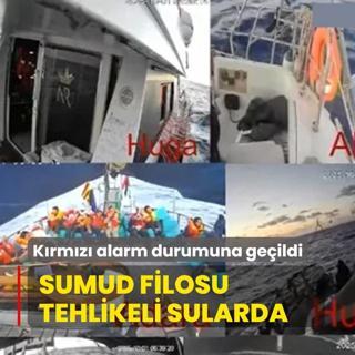 Sumud Filosu tehlikeli sularda! Krmz alarm durumuna geildi