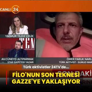 Trk aktivistler 24TV'de... Filo'nun son teknesi Gazze'ye yaklayor