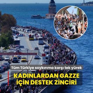81 ilde kadnlardan Gazze iin destek zinciri