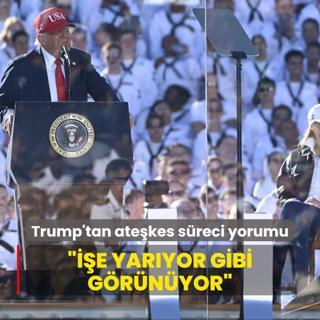 Trump'tan atekes sreci yorumu: e yaryor gibi grnyor