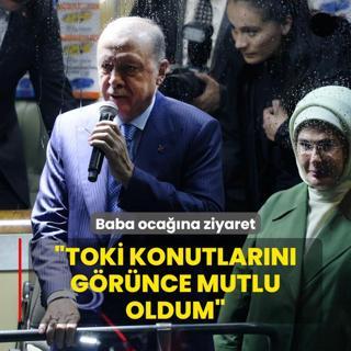 Baba ocana ziyaret! Bakan Erdoan: TOK'nin yapm olduu konutlar grdm ayrca mutlu oldum