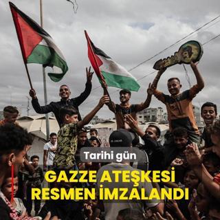 Tarihi gn! Gazze atekesi resmen imzaland