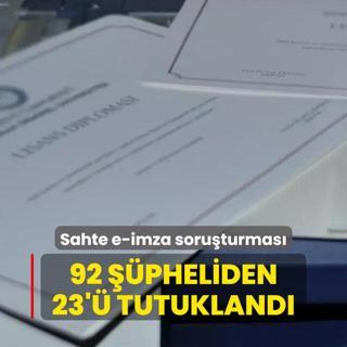 Sahte e-imza soruturmas! Gzaltna alnan 92 pheliden 23' tutukland