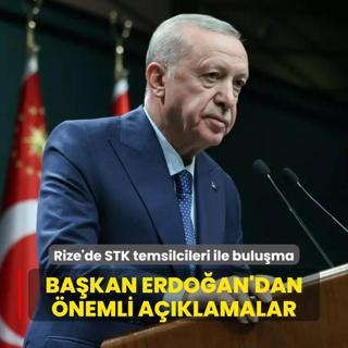 Rize'de STK temsilcileri ile buluma... Bakan Erdoan aklamalarda bulunuyor