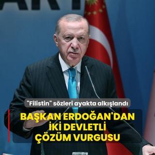 Filistin szleri ayakta alkland: Bakan Erdoan'dan iki devletli zm vurgusu