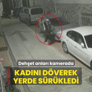 Kadn dverek yerde srkledi: Dehet anlar kamerada