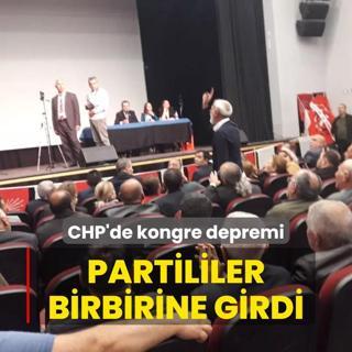 CHP'de kongre depremi: Partililer birbirine girdi