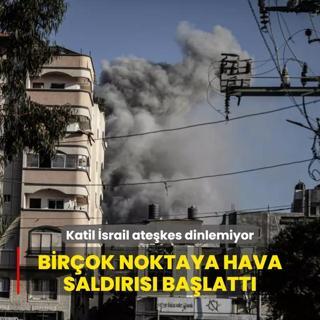 Katil srail atekes dinlemiyor... Birok noktaya hava saldrs balatt