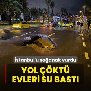 stanbul'u saanak vurdu! Yol kt, evleri su bast