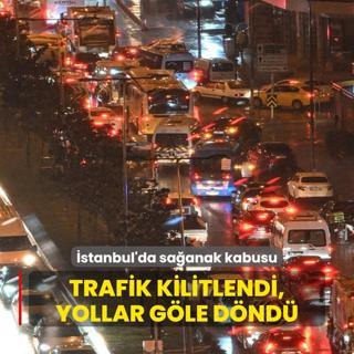 stanbul'da saanak kabusu: Trafik kilitlendi, yollar gle dnd