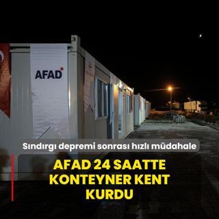 Sndrg depremi sonras hzl mdahale: AFAD 24 saatte konteyner kent kurdu