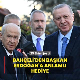 29 Ekim jesti... Baheli'den Bakan Erdoan'a anlaml hediye