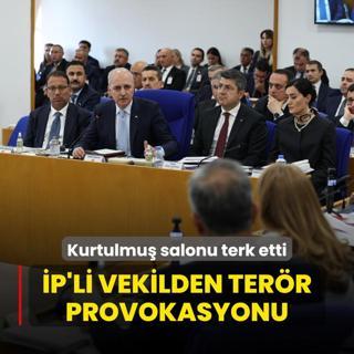 P'li vekilden terr provokasyonu! TBMM Bakan Kurtulmu salonu terk etti