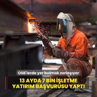 OSB'lerde yer bulmak zorlayor... 13 ayda 7 bin iletme yatrm bavurusu yapt