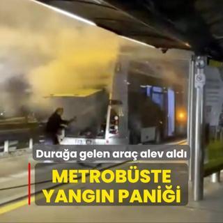 Metrobste yangn panii... Duraa gelen ara alev ald