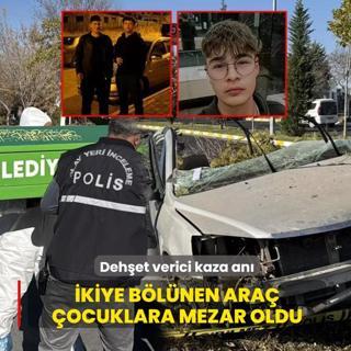 Dehet verici kaza an! kiye blnen otomobil ocuklara mezar oldu