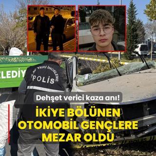 Dehet verici kaza an! kiye blnen otomobil gen arkadalara mezar oldu
