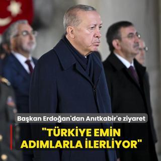 Bakan Erdoan'dan Antkabir'e ziyaret: Trkiye emin admlarla ilerliyor