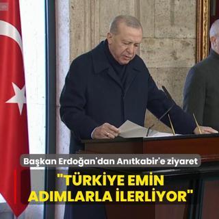 Bakan Erdoan'dan Antkabir'e ziyaret: Trkiye emin admlarla ilerliyor
