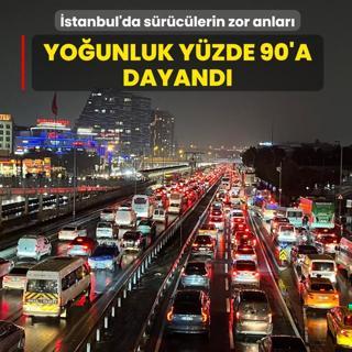 stanbul'da srclerin zor anlar... Trafik yzde 90'a dayand