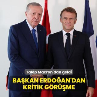 Talep Macron'dan geldi... Bakan Erdoan'dan kritik grme