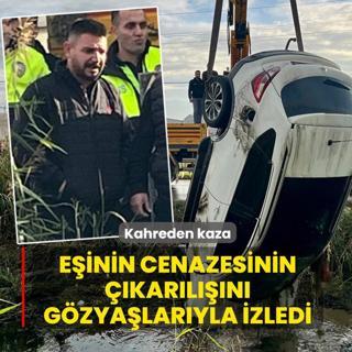 Kahreden kaza: Einin cenazesinin karln gzyalaryla izledi