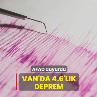 AFAD duyurdu: Van'da 4.6'lk deprem