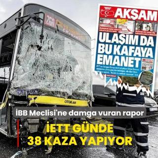 ETT otobsleri gnde 38 kaza yapyor