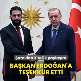 �ara'dan sosyal medyada ilk payla��m! Ba�kan Erdo�an'a te�ekk�r etti