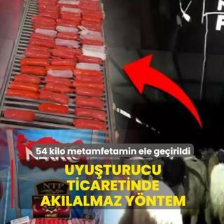 Uyu�turucu sevkiyat�nda ak�lalmaz y�ntem! 54 kilo metamfetamin ele ge�irildi
