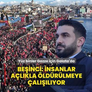 Y�z binler Gazze i�in Galata'da! Be�inci: �nsanlar a�l�kla �ld�r�lmeye �al���l�yor