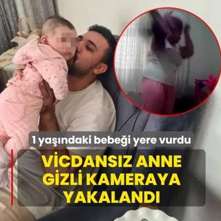 Vicdans�z anne gizli kameraya yakaland�: 1 ya��ndaki bebe�i havaya kald�r�p yere vurdu