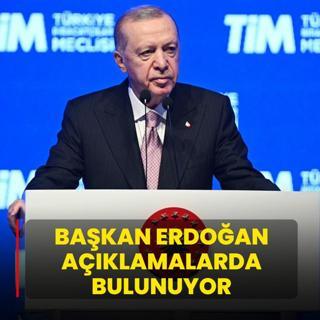 Ba�kan Erdo�an a��klamalarda bulunuyor