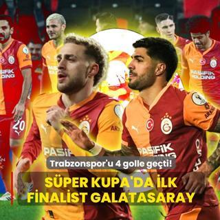 S�per Kupa'da ilk finalist Galatasaray! Trabzonspor'u 4 golle ge�ti