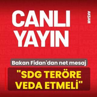 Bakan Fidan'dan net mesaj: SDG ter�re veda etmeli