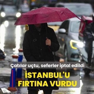 �stanbul'u f�rt�na vurdu: �at�lar u�tu, vapur seferleri iptal edildi