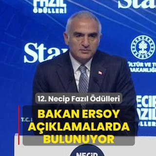 12. Necip Faz�l �d�lleri! Bakan Ersoy a��klamalarda bulunuyor