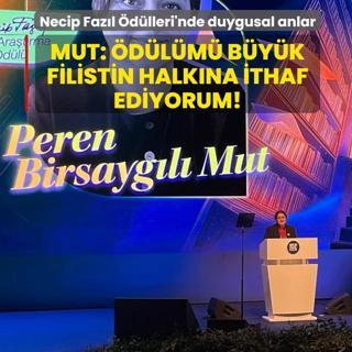 12. Necip Faz�l �d�lleri'nde duygusal anlar... Mut: �d�l�m� b�y�k Filistin halk�na ithaf ediyorum!
