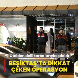 Be�ikta�'ta dikkat �eken operasyon: Otelden delil torbalar�yla ��k�ld�