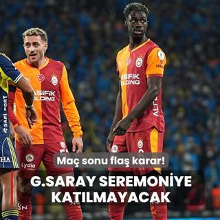 Ma� sonu fla� karar! Galatasaray seremoniye kat�lmad�