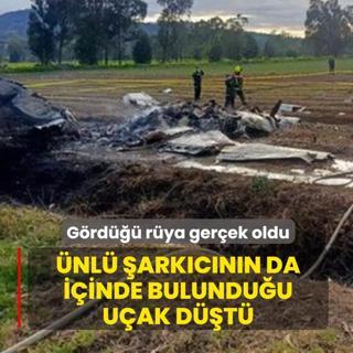 Korkun� tesad�f! �nl� �ark�c�n�n da i�inde bulundu�u u�ak d��t�