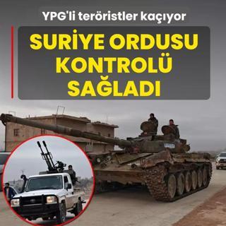 YPG'li ter�ristler ka��yor! Suriye ordusu b�lgede kontrol� sa�lad�