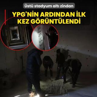 �st� stadyum alt� zindan! YPG'nin ard�ndan ilk kez g�r�nt�lendi